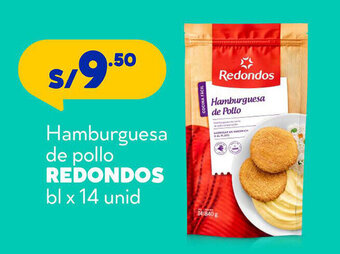 Plaza Vea Hamburguesa de pollo REDONDOS bl x 14 unid oferta