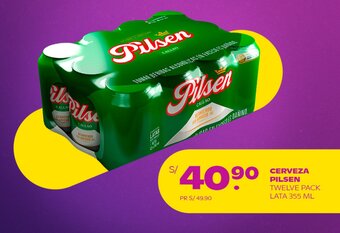 CERVEZA PILSEN TWELVE PACK LATA 355 ML