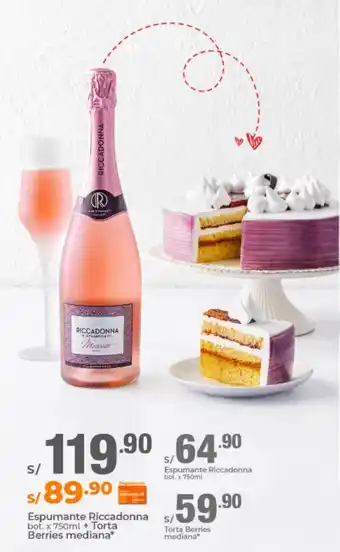 Metro Espumante Riccadonna bot. x 750ml + Torta Berries mediana* oferta