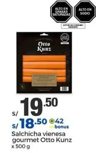 Metro Salchicha vienesa gourmet Otto Kunz x 500 g oferta