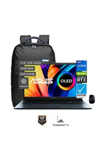 La Curacao Laptop asus vivobook pro oled 15.6 windows 11 intel core i7 12a gen 10 núcleos 16gb 512gb ssd nvidia rtx3050 k6500zc-ma342w oferta