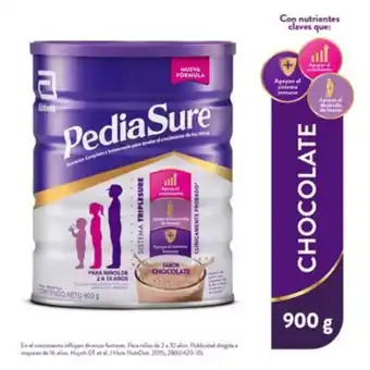 Tottus Suplemento pediasure plus triplesure chocolate 900 g oferta
