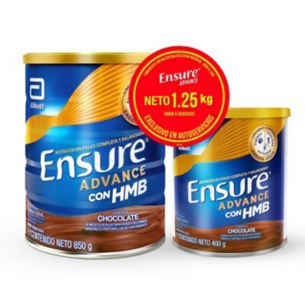 Tottus Ensure advance chocolate duo pack 850g+400g oferta