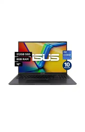 Tiendas EFE Laptop asus 16' windows 11 intel core i7 8gb 512gb ssd x1605za-mb199w negro oferta