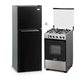 Hiraoka Refrigeradora miray rm-138h eurofrío 138l + cocina a glp miray limon 4 hornillas oferta