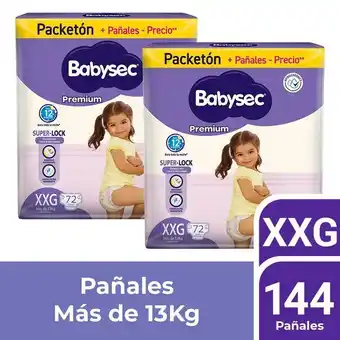 Metro Twopack pañales para bebé babysec premium talla xxg 72un oferta