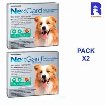 Maestro Antipulgas nexgard 10 a 25 kg x3 tabletas pack x2 cajas oferta