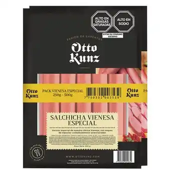 Vivanda Pack salchicha vienesa otto kunz paquete 250g + paquete 500g oferta