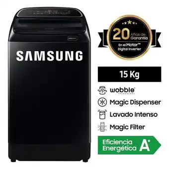 Metro Lavadora samsung 15kg wa15t5260bv/pe wobble oferta