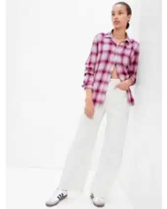 GAP Blusa manga larga flannel mujer oferta