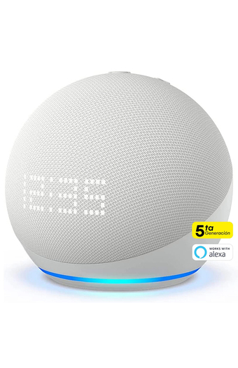 Tiendas EFE Altavoz inteligente amazon echo dot reloj 5 alexa blanco oferta