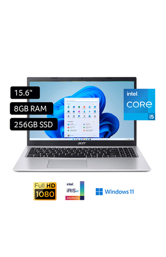 Tiendas EFE Laptop acer aspire 3 15.6 windows 11 intel core i5-1135g7 8gb 256gb ssd a315-58-569t oferta