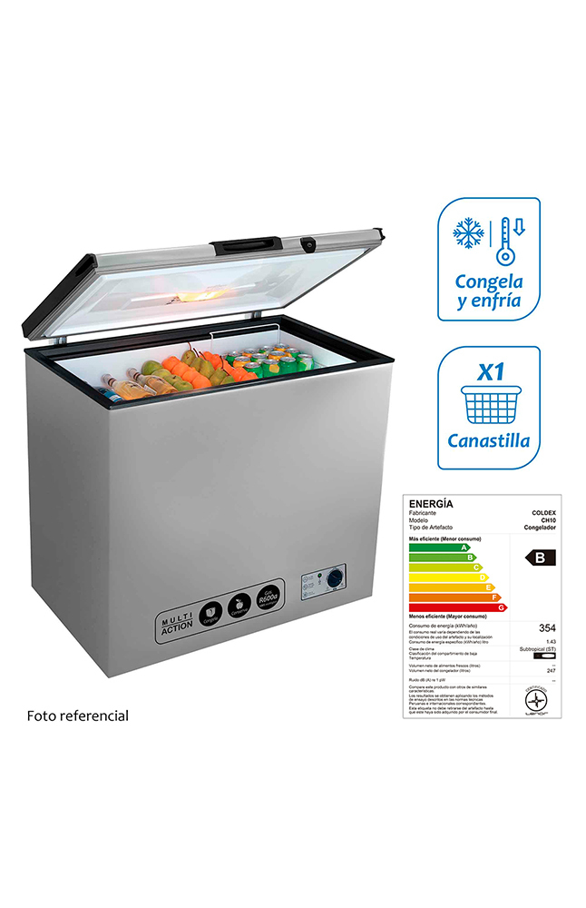 Tiendas EFE Congeladora coldex ch10 silver 247lt plateado oferta