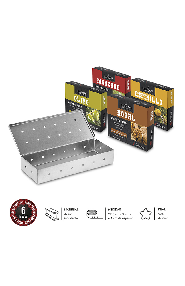 Tiendas EFE Caja ahumadora inoxidable + pack astillas 140gr oferta