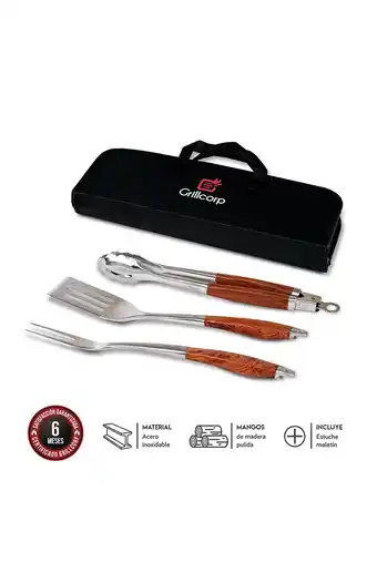 Tiendas EFE Set de utensilios parrilleros premium oferta