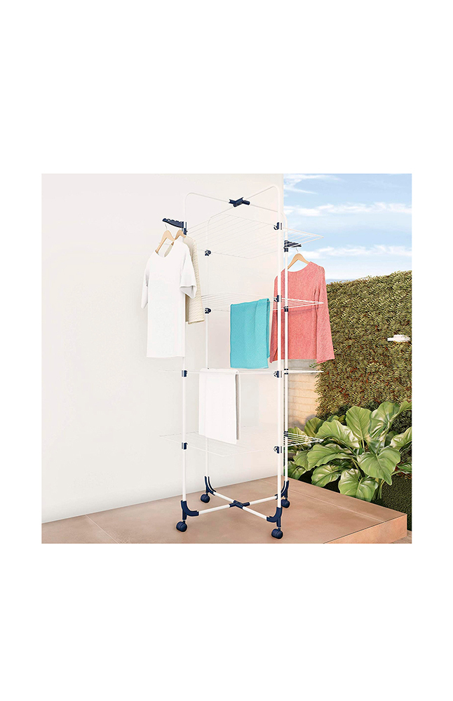 Tiendas EFE Tendero estante organizador ropa 4 niveles con ruedas oferta