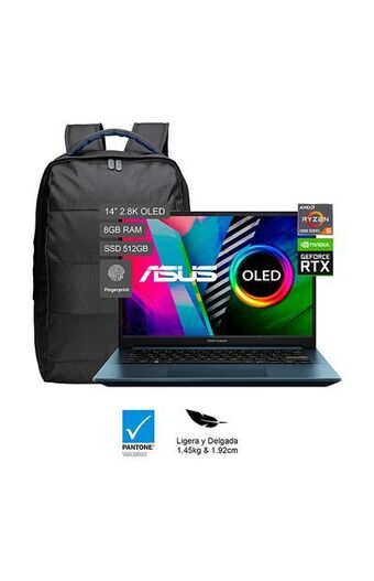 Tiendas EFE Laptop asus vivobook pro 14 oled 14' 2.8k windows 11 amd ryzen 5 5600h 8gb 512gb ssd m3401qc-km160w oferta