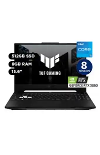 La Curacao Laptop gamer asus tuf dash f15 15.6 windows 11 intel core i5 12a gen 8 núcleos 8gb 512gb ssd nvidia rtx3050 fx517zc-hn005w oferta