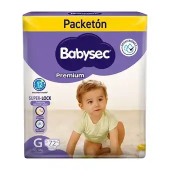 Metro Pañal babysec premium hipoal packet g 72un oferta