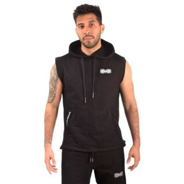 Maestro Polera manga cero color negro con bosillos delantero con cierre oferta