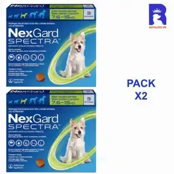 Maestro Nexgard spectra 7.6 a 15 kg x3 tabletas pack x2 cajas oferta