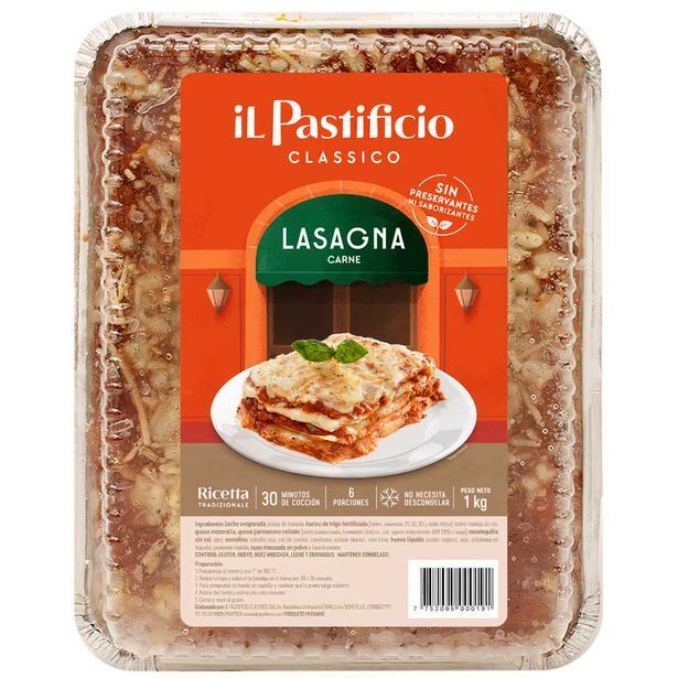 Vivanda Lasagna il pastificio rellena de carne bandeja 1kg oferta