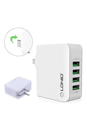 Tiendas EFE Cargador pared ldnio a4403 con 4 puertos usb oferta