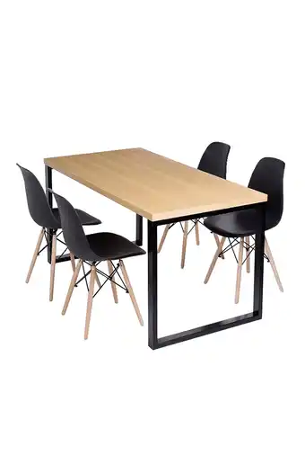 Tiendas EFE Juego de comedor falotih 4 sillas cammel oferta