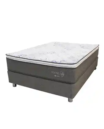 Tiendas EFE Conjunto paraíso pocket star queen + 02 almohadas + 01 protector de colchón oferta