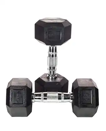 Tiendas EFE Mancuernas hexagonales lycan agarre metal 30 lbs oferta