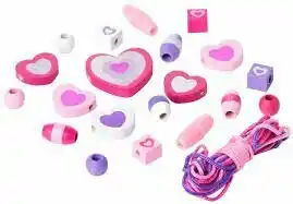 Tottus Set cuentas pequenas corazones rosada oferta
