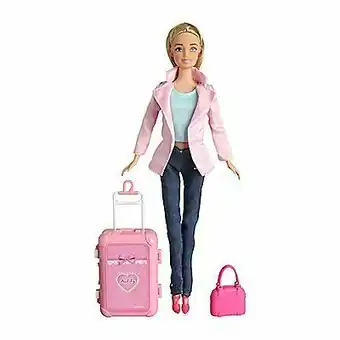 Tottus Muñeca fashion viajera con maleta oferta