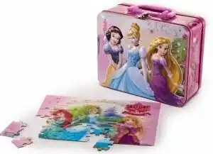 Tottus Rompecabeza princesas + lonchera metalica oferta