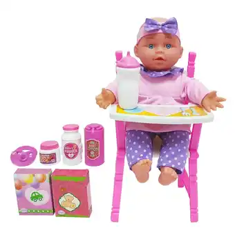 Tottus Muñeca con silla de comer y accesorios 13 oferta