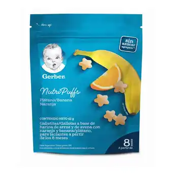 Tottus Gerber® nutripuffs banana naranja 42g oferta