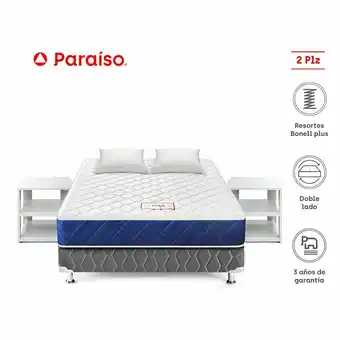Tottus Cama eden 2 plazas + velador blanco oferta