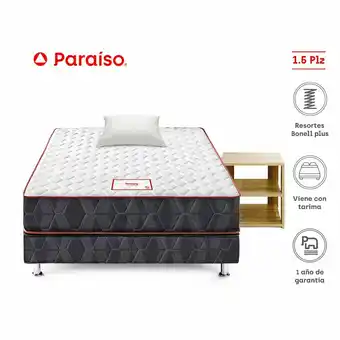 Tottus Cama nappy 1.5 plazas + velador caramelo oferta