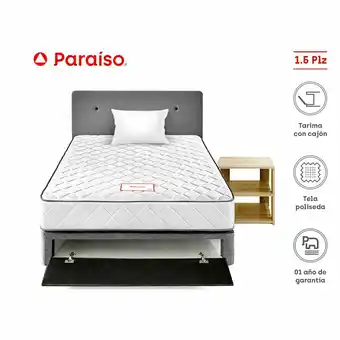 Tottus Dormitorio mancora 1.5 plazas velador caramelo oferta