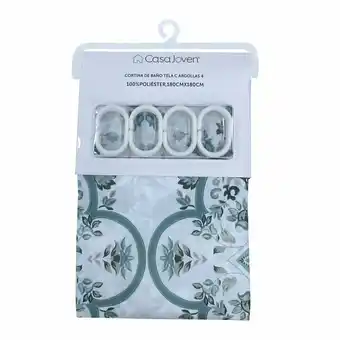 Tottus Cortina de bano tela c argollas 4 oferta