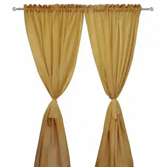 Tottus Cortina de sala mostaza set x2 140x225cm oferta