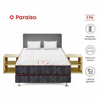Tottus Dormitorio nappy 2 plazas + velador caramelo oferta