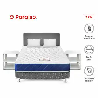 Tottus Dormitorio eden 2 plazas + velador blanco oferta