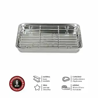 Tottus Bandeja y rejilla inoxidable chica para horno oferta