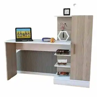Tottus Escritorio back to school con secciones - blanco / roble rústico oferta