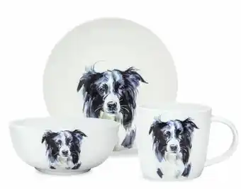 Tottus Set x 3 vajilla infantil loza perro oferta