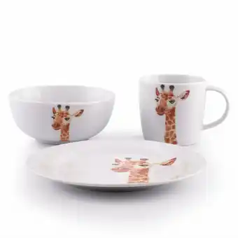 Tottus Set x 3 vajilla infantil loza jirafa oferta