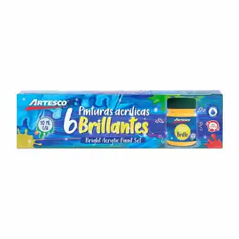 Tottus Pintura acrilica brillante set x6 oferta