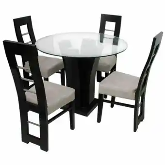 Tottus Comedor 4 sillas karim nogal oferta