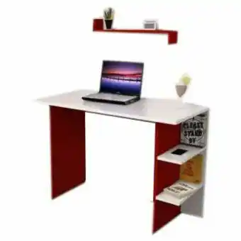 Tottus Escritorio con 6 secciones blanco rojo oferta