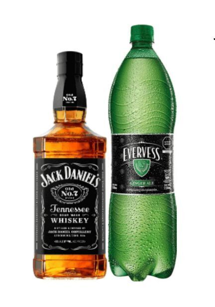 Sumon Licores Whiskey jack daniel's n°7 750ml + evervess 1.5lt oferta